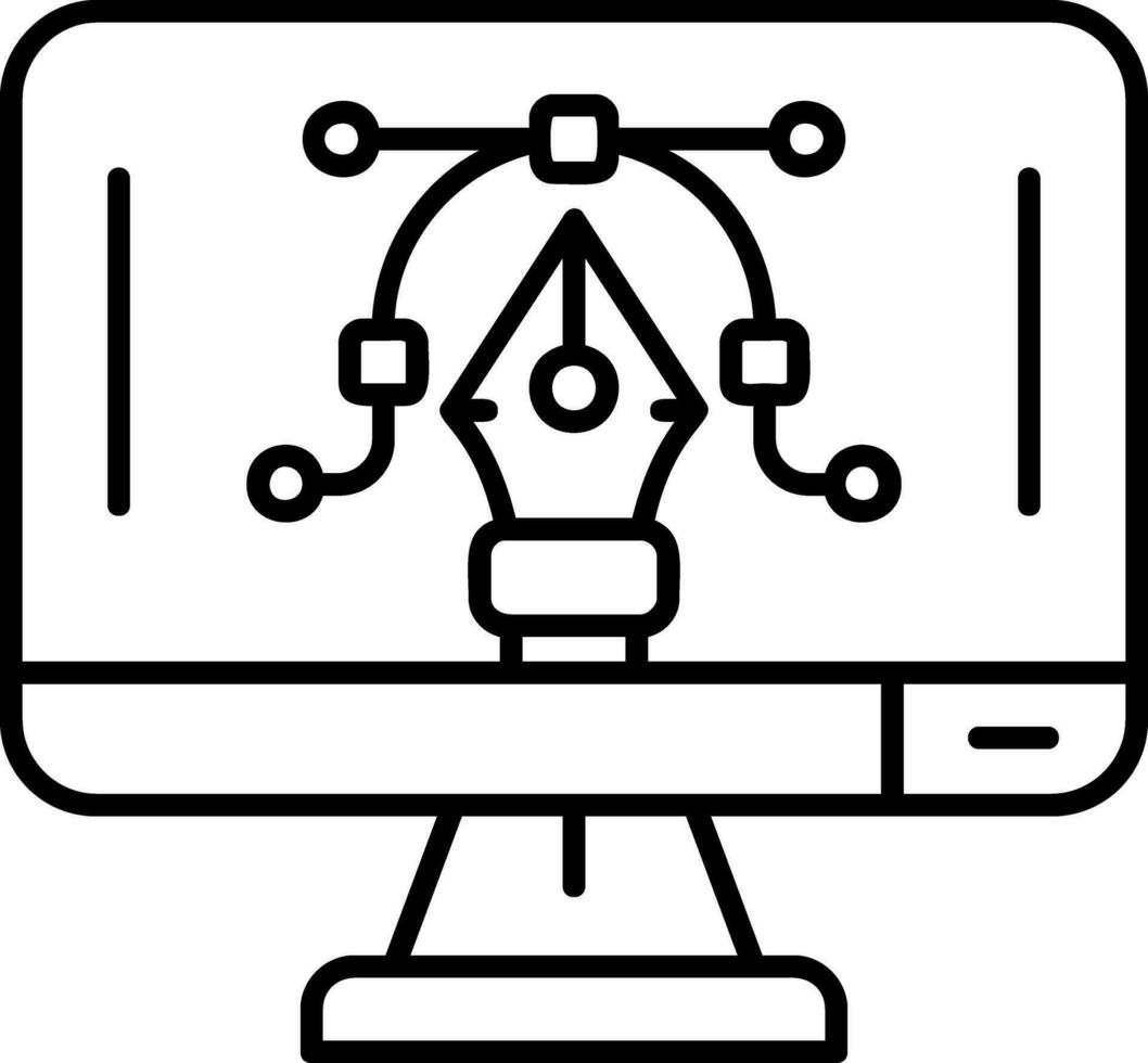 icône de la ligne de l'éditeur graphique vecteur