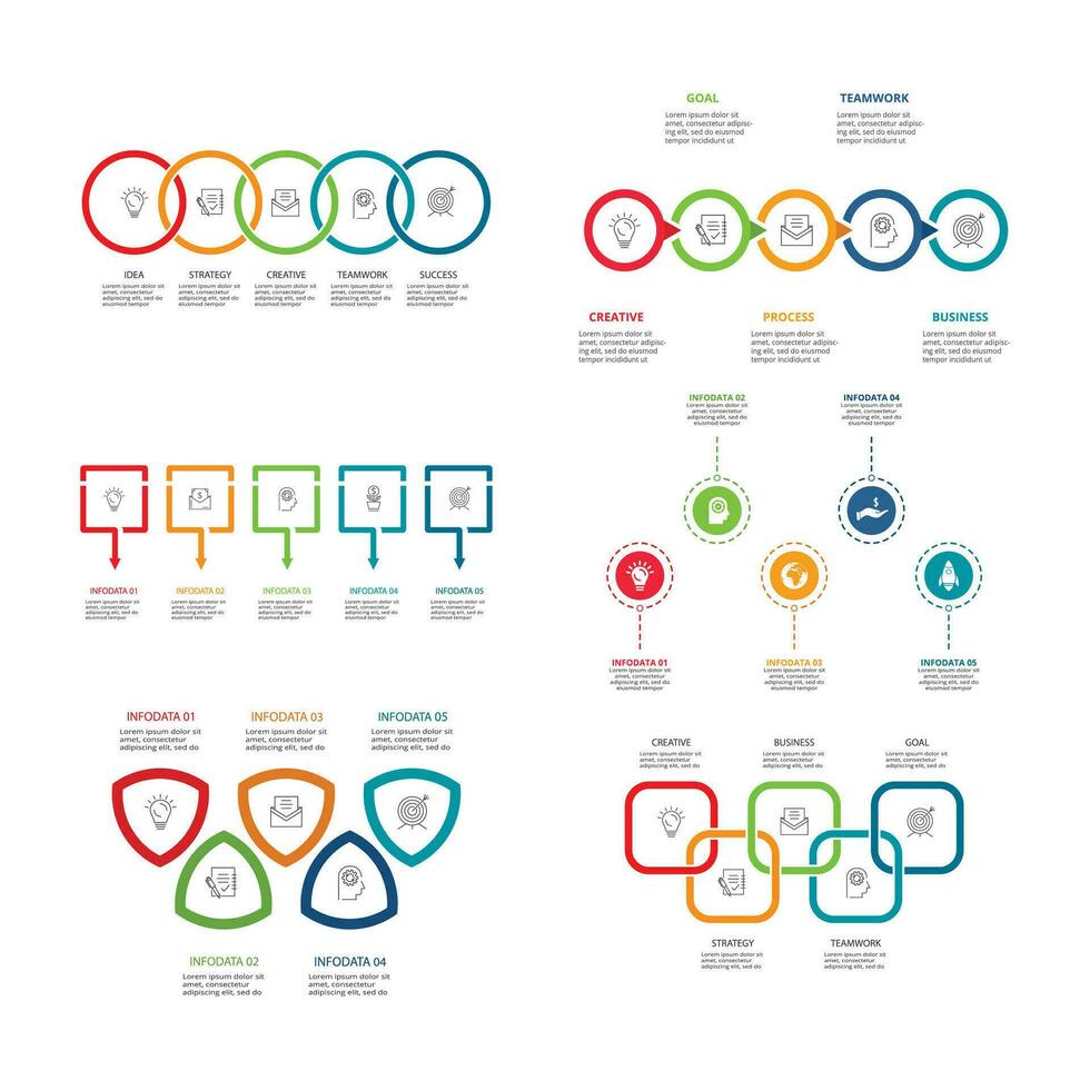 Créatif concept pour infographie avec 5 pas, choix, les pièces ou processus. affaires Les données visualisation. vecteur