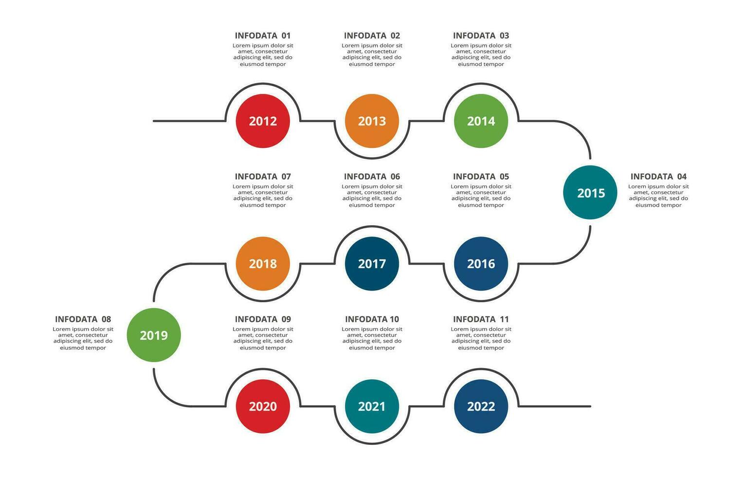 Créatif concept pour infographie avec 11 pas, choix, les pièces ou processus. affaires Les données visualisation. vecteur