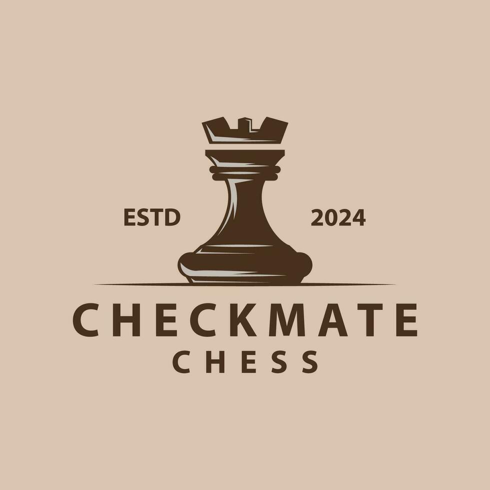 échecs logo conception sport Jeu rétro ancien échecs pièces minimaliste noir silhouette illustration vecteur