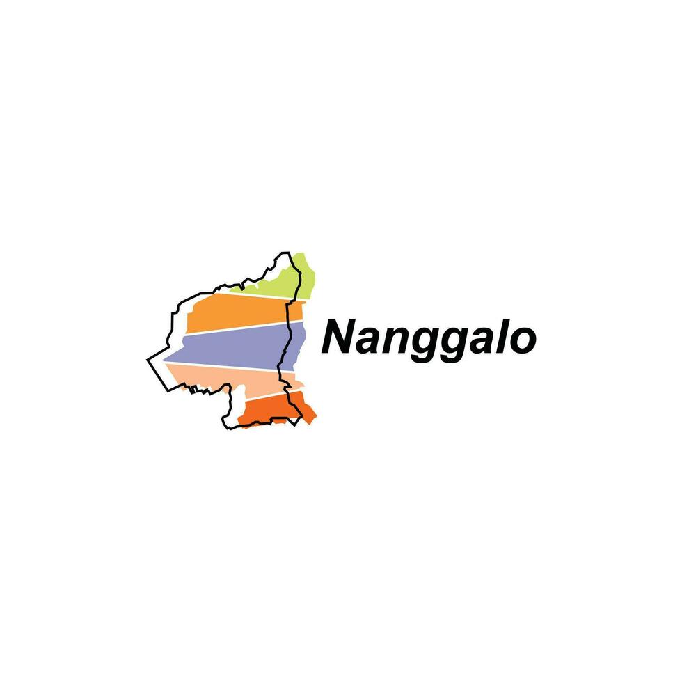 carte ville de nanggalo monde carte international vecteur modèle avec contour, graphique esquisser style isolé sur blanc Contexte