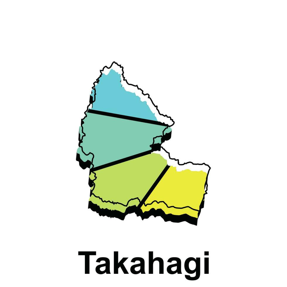 carte de takahagi coloré géométrique moderne contour, haute détaillé vecteur illustration vecteur conception modèle, adapté pour votre entreprise