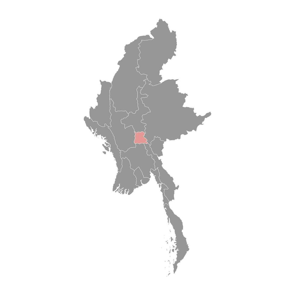 naypyidaw syndicat territoire carte, administratif division de Birmanie. vecteur illustration.