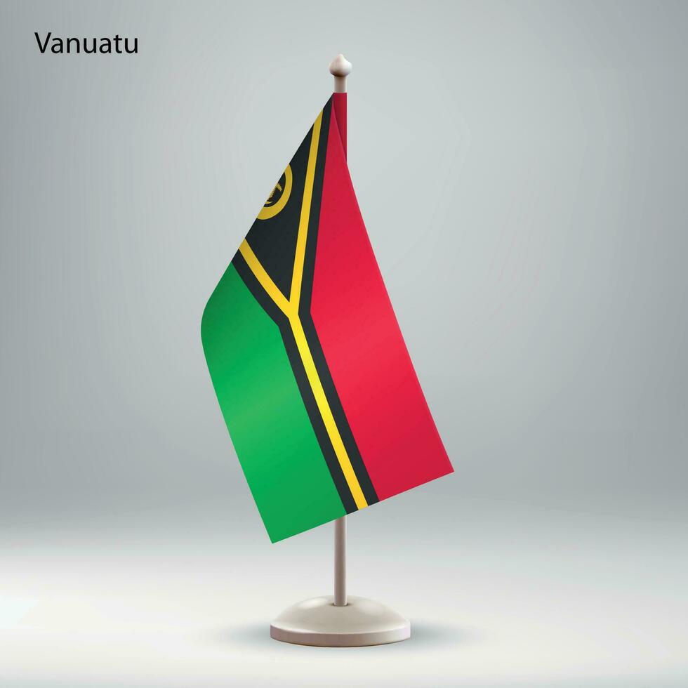 drapeau de Vanuatu pendaison sur une drapeau rester. vecteur