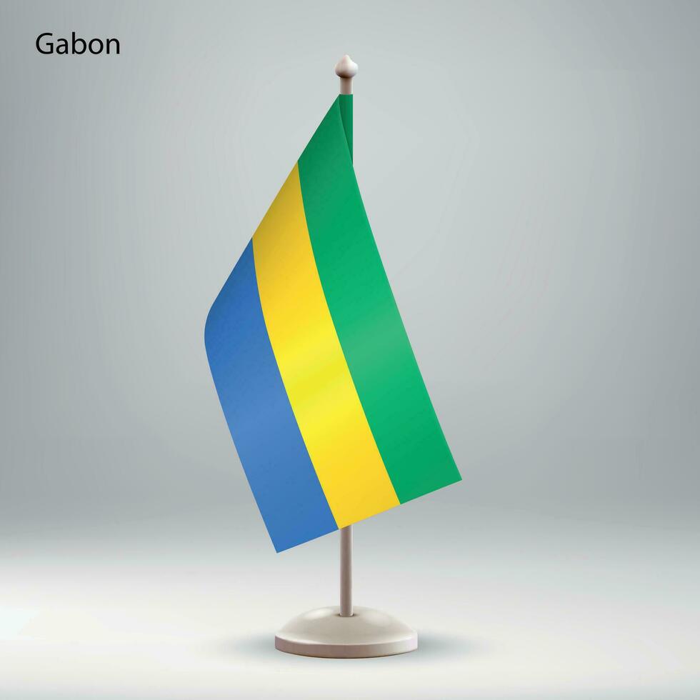 drapeau de Gabon pendaison sur une drapeau rester. vecteur