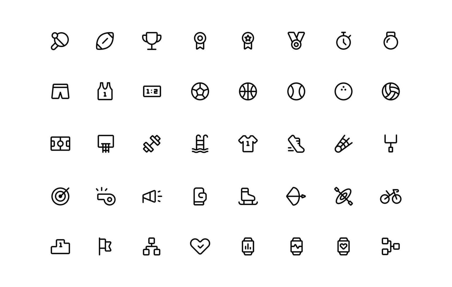ensemble Icônes de sport modifiable vecteur