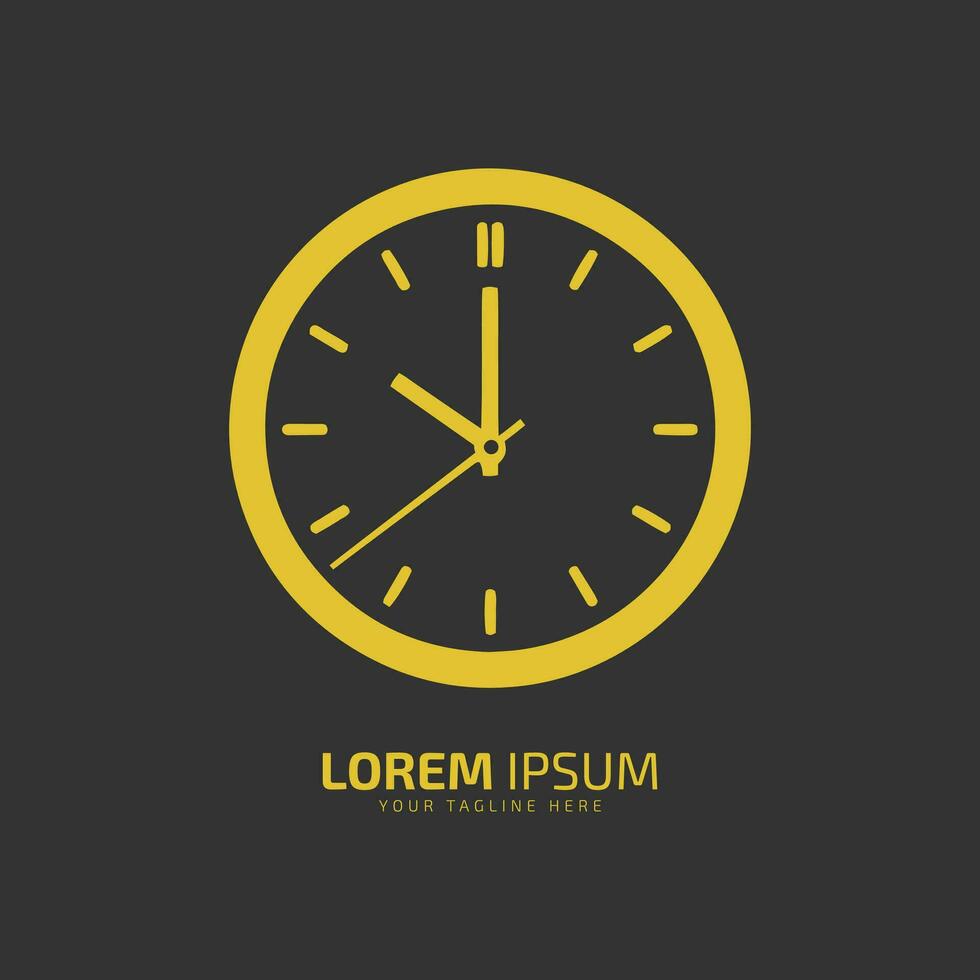 une logo de regarder icône abstrait l'horloge vecteur silhouette sur noir Contexte