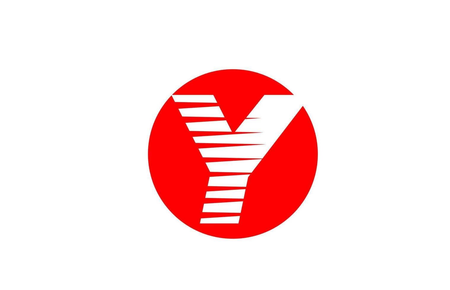 alphabet lettre logo y icône pour entreprise et entreprise. conception d'icône simple pour l'identité d'entreprise avec des rayures de ligne et un cercle rouge vecteur
