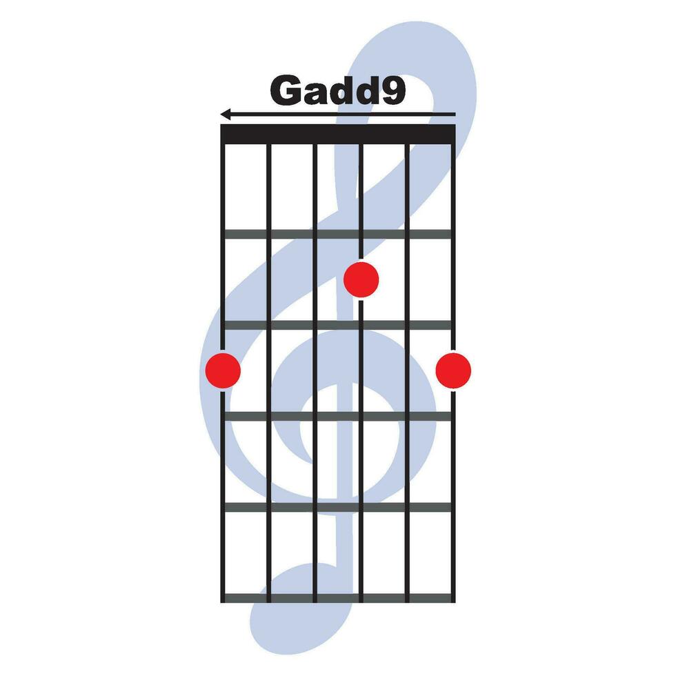 Gadd9 guitare accord icône vecteur