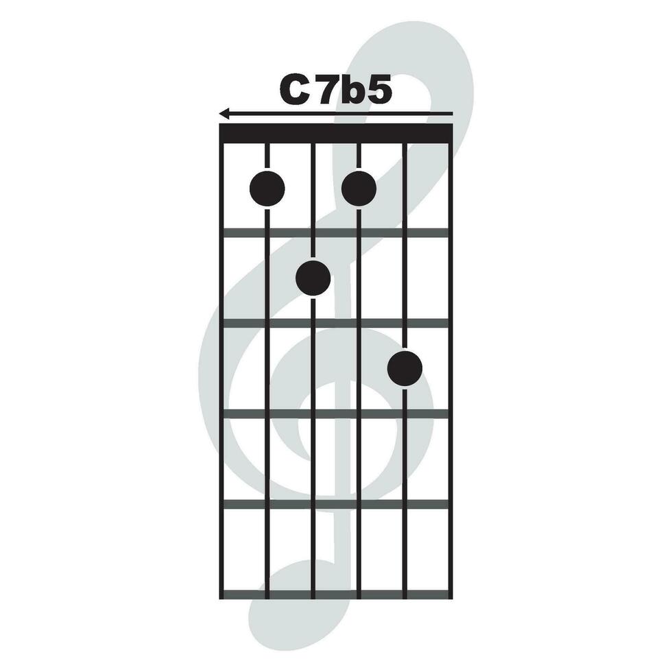 c7b5 guitare accord icône vecteur