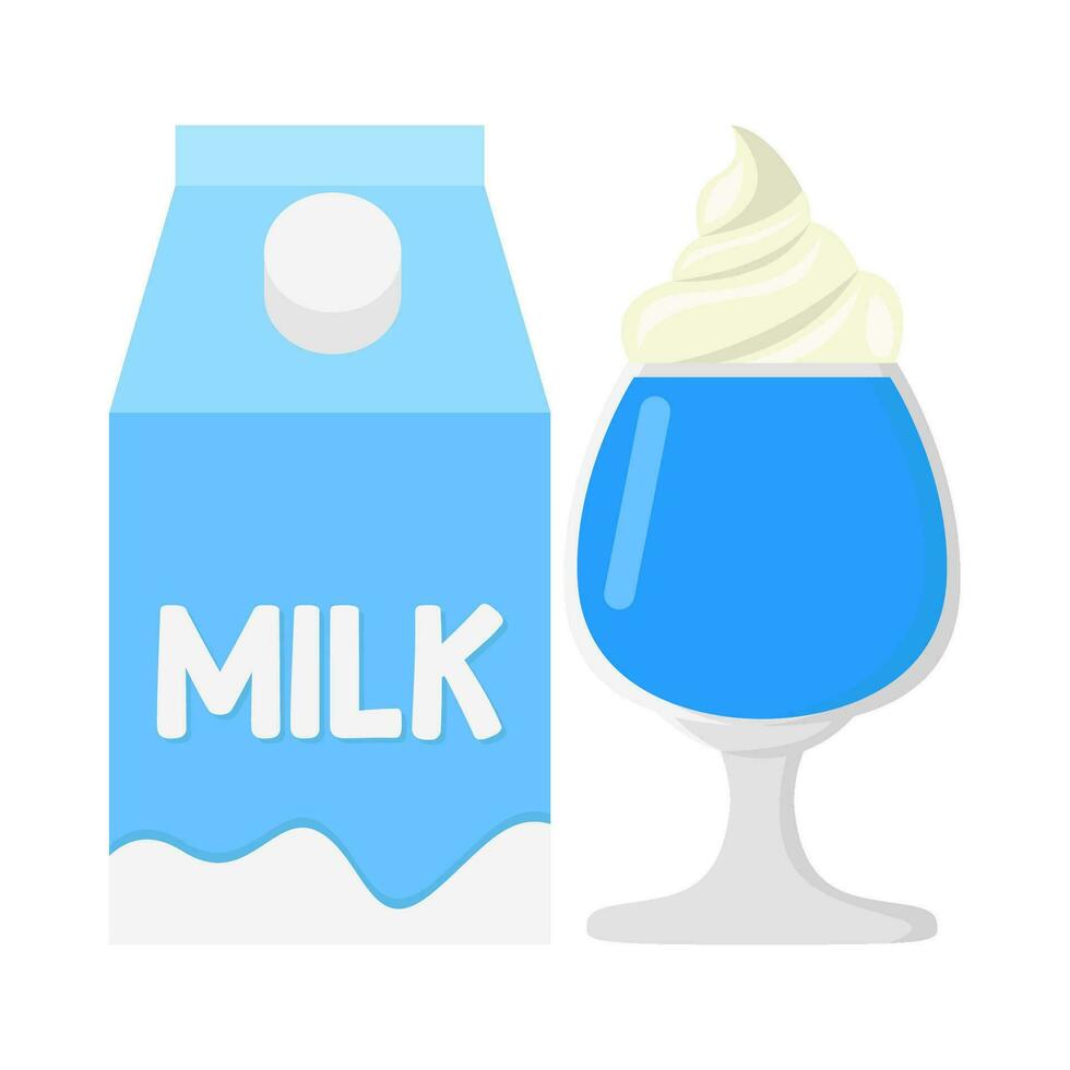 Milk-shake vanille avec boîte Lait illustration vecteur