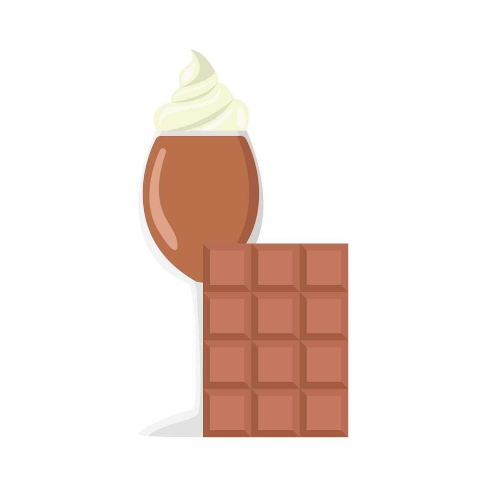 Milk-shake Chocolat avec bar Chocolat illustration vecteur