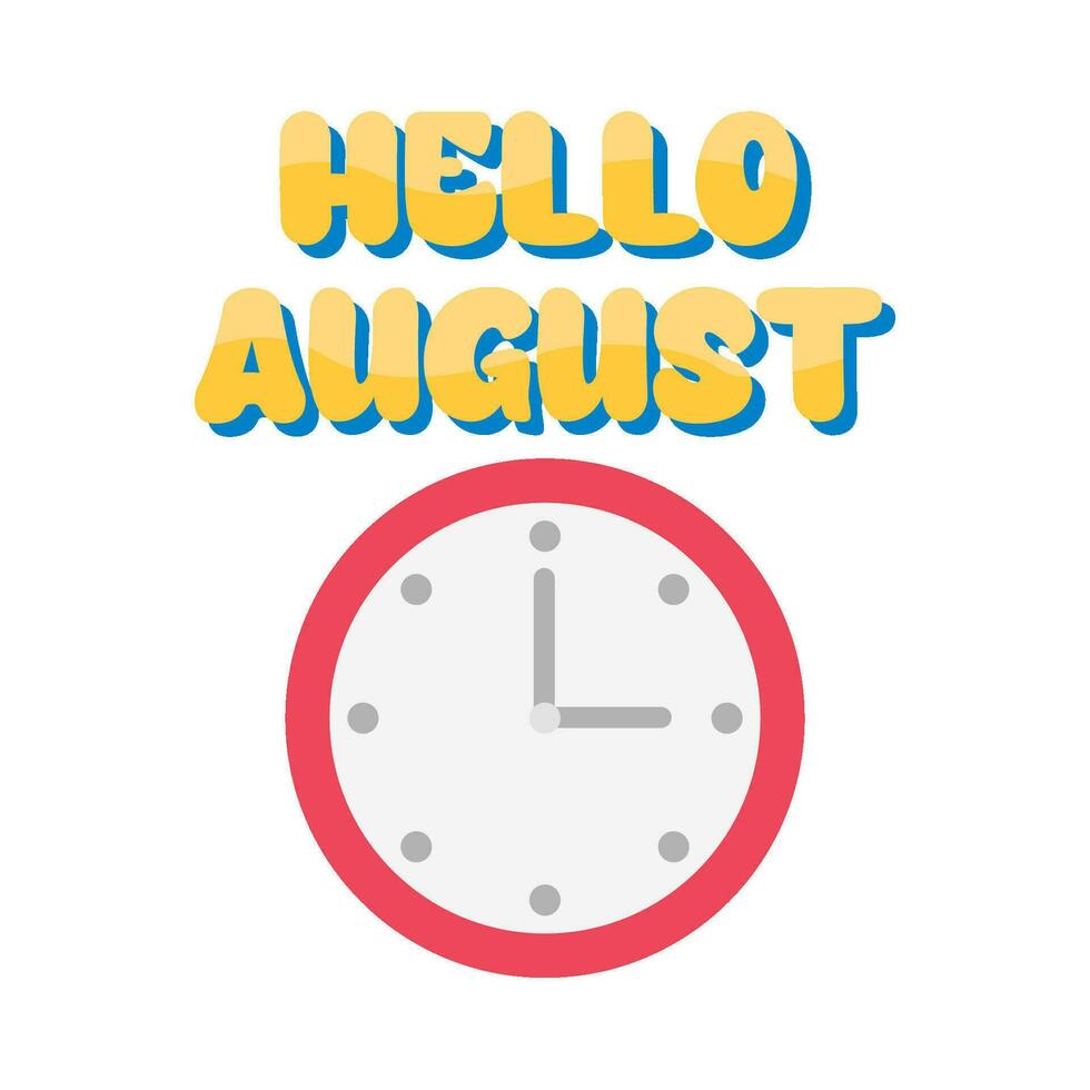 Bonjour août avec temps illustration vecteur