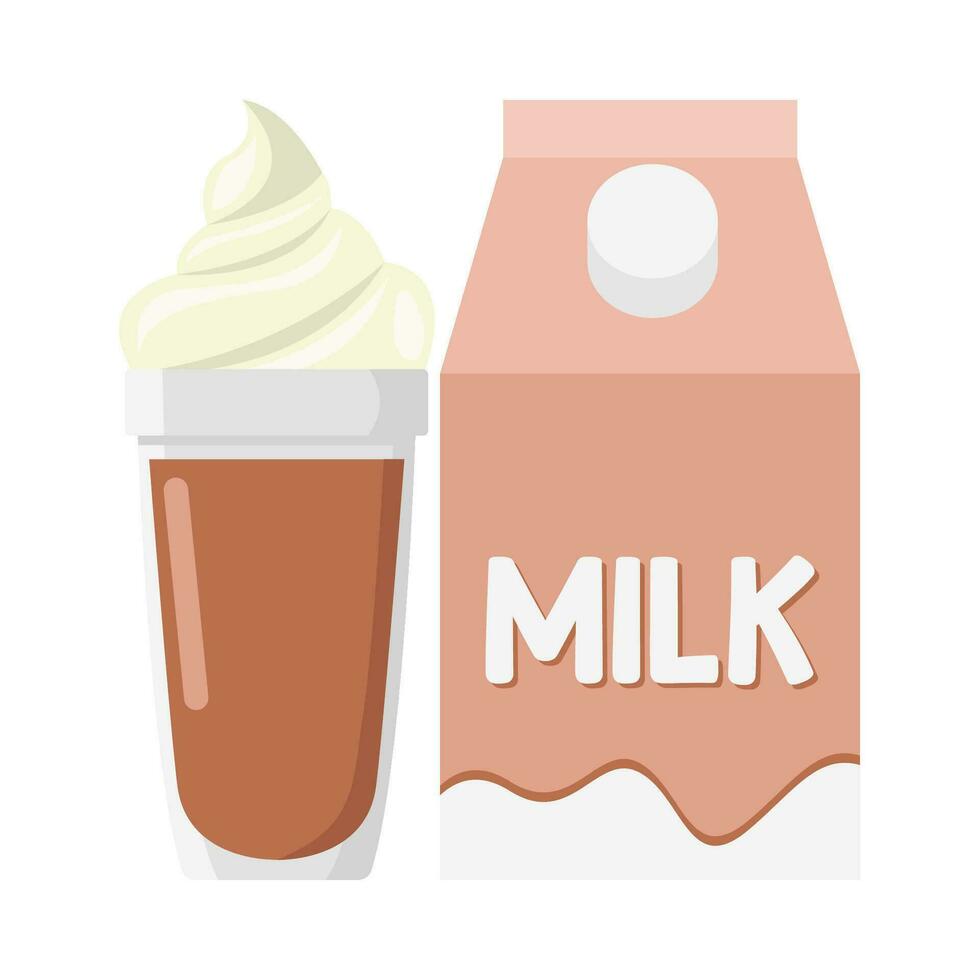 Milk-shake Chocolat avec bar Chocolat illustration vecteur