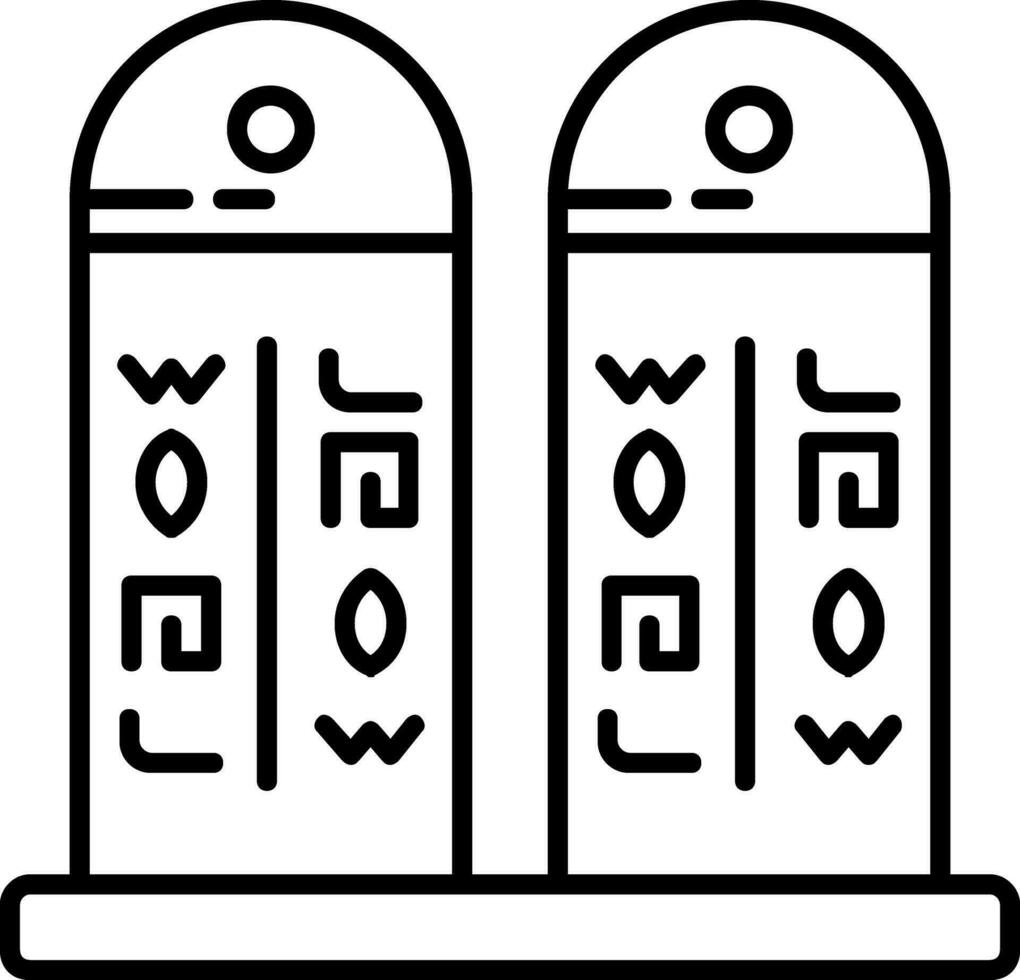icône de ligne hiéroglyphe vecteur