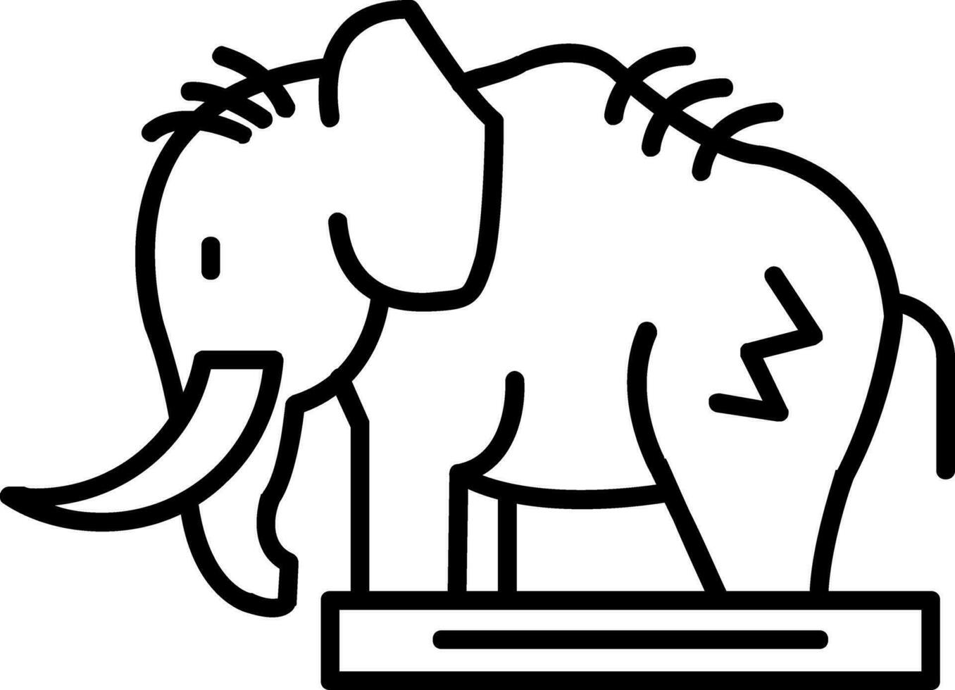 icône de ligne mammouth vecteur