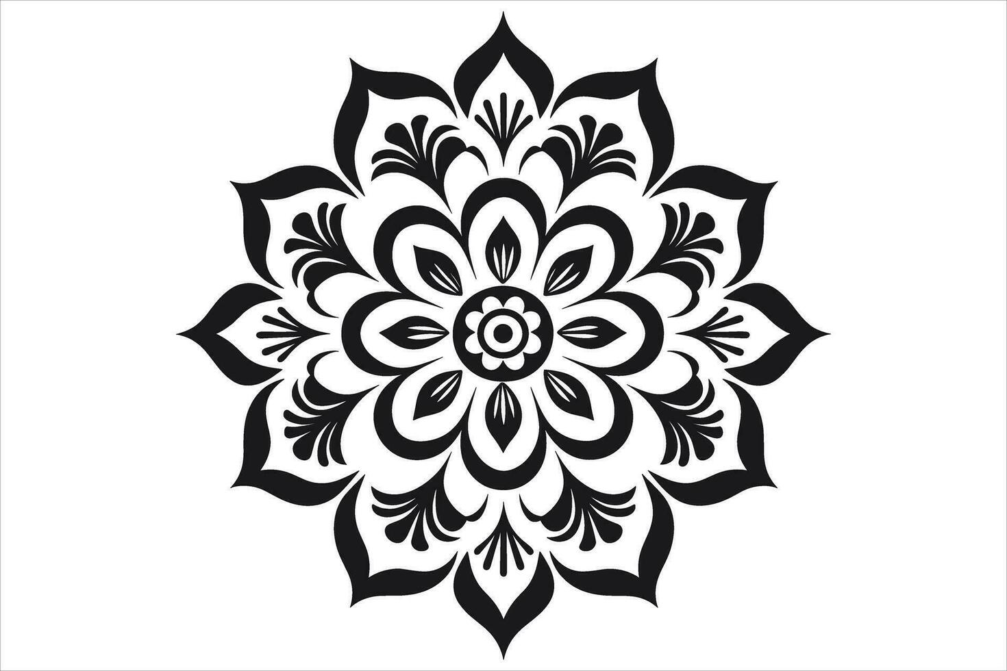 mandala conception motifs vecteur, Facile mandala conception, mandala conception Mehndi, vecteur