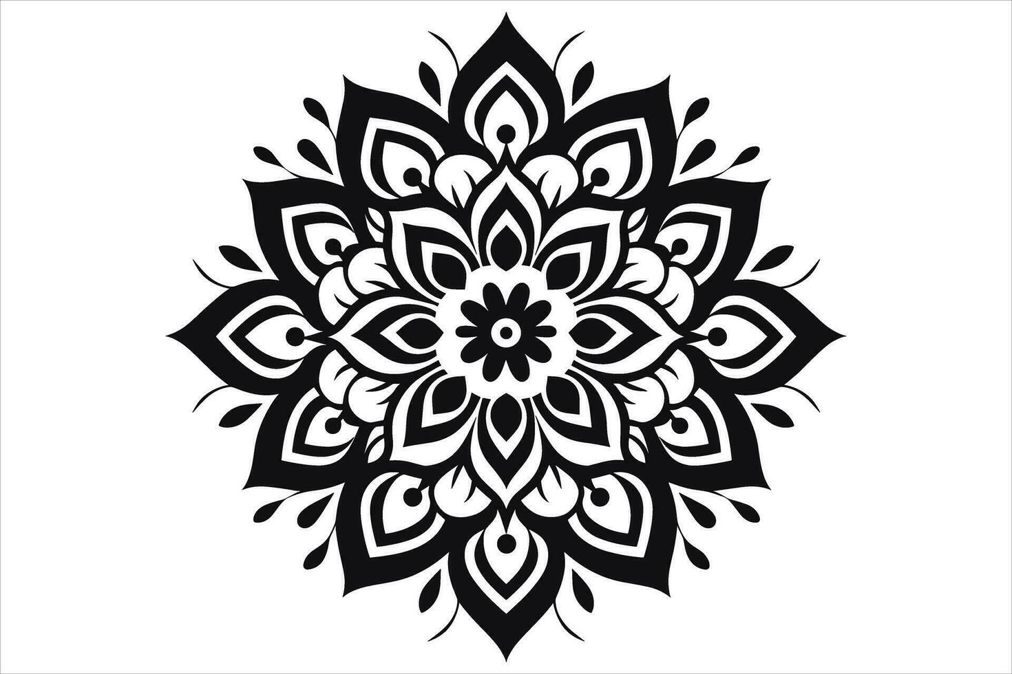 mandala conception motifs vecteur, Facile mandala conception, mandala conception Mehndi, vecteur