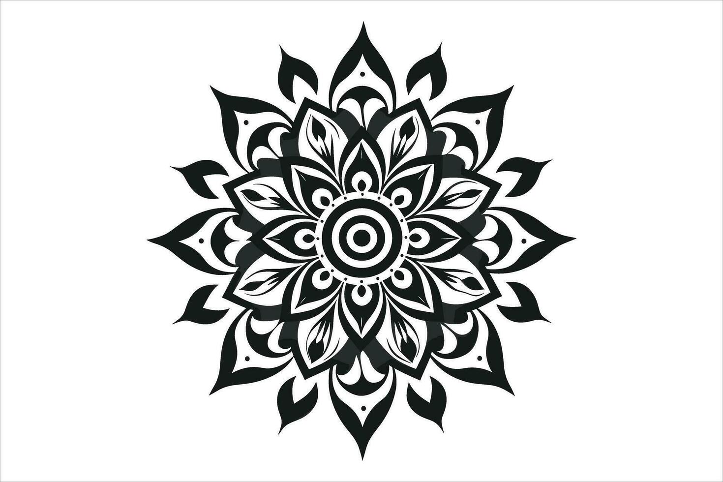 mandala conception motifs vecteur, Facile mandala conception, mandala conception Mehndi, vecteur