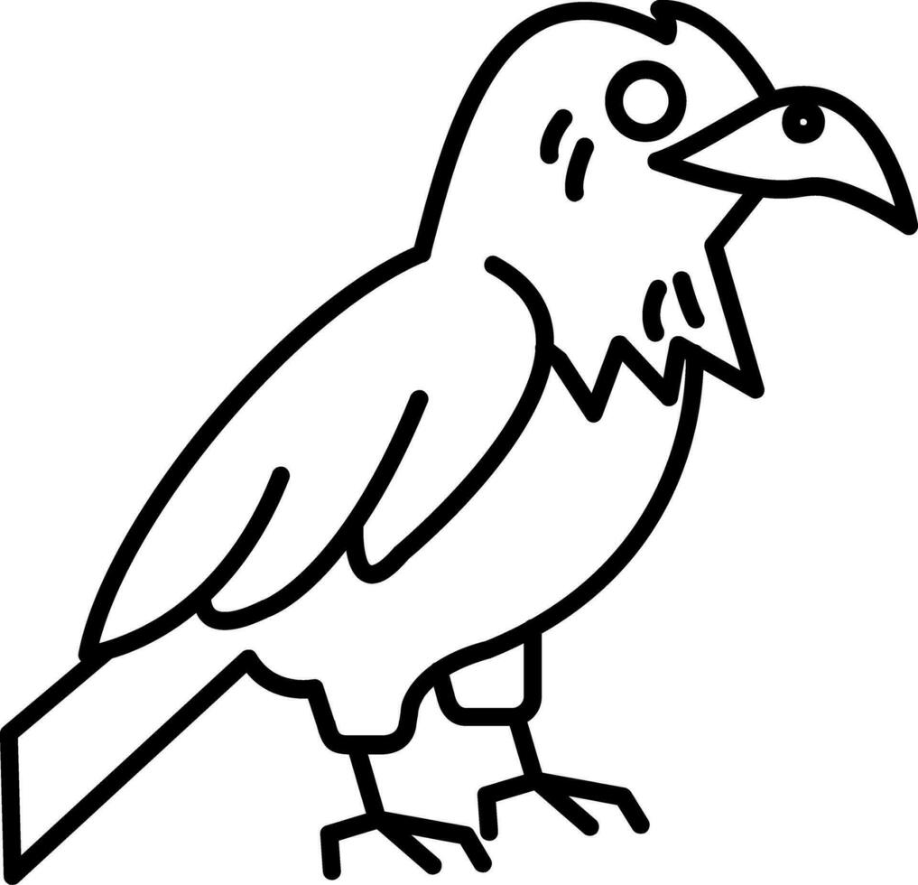 corbeau ligne icône vecteur