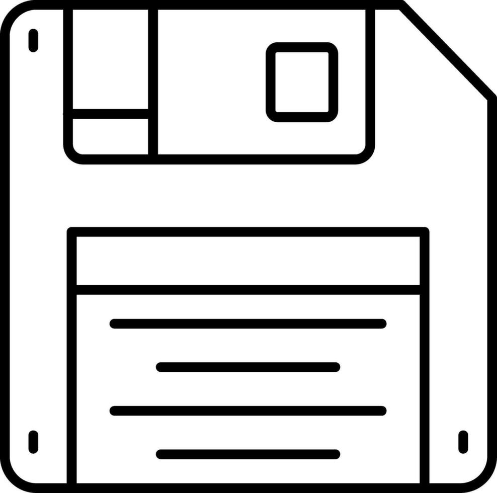 icône de ligne de disquette vecteur
