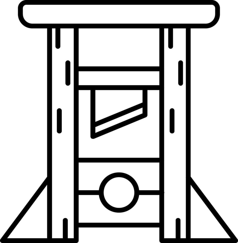 guillotine ligne icône vecteur