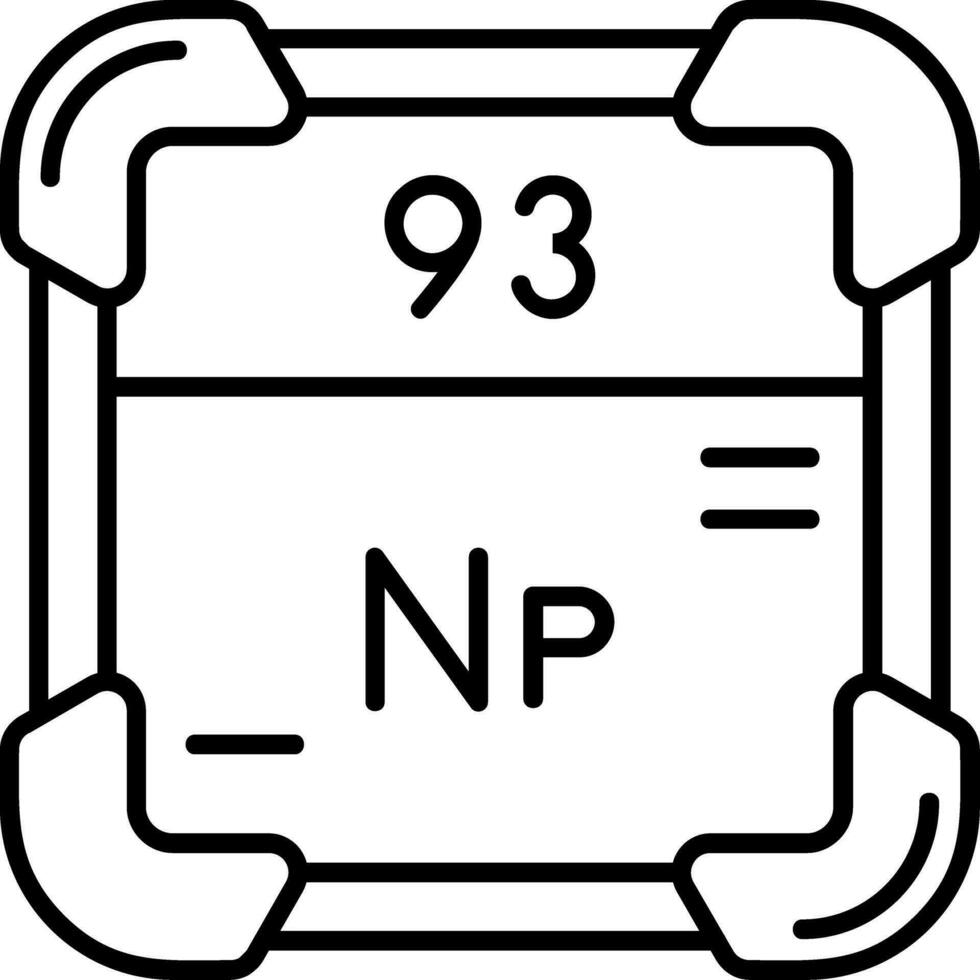 neptunium ligne icône vecteur