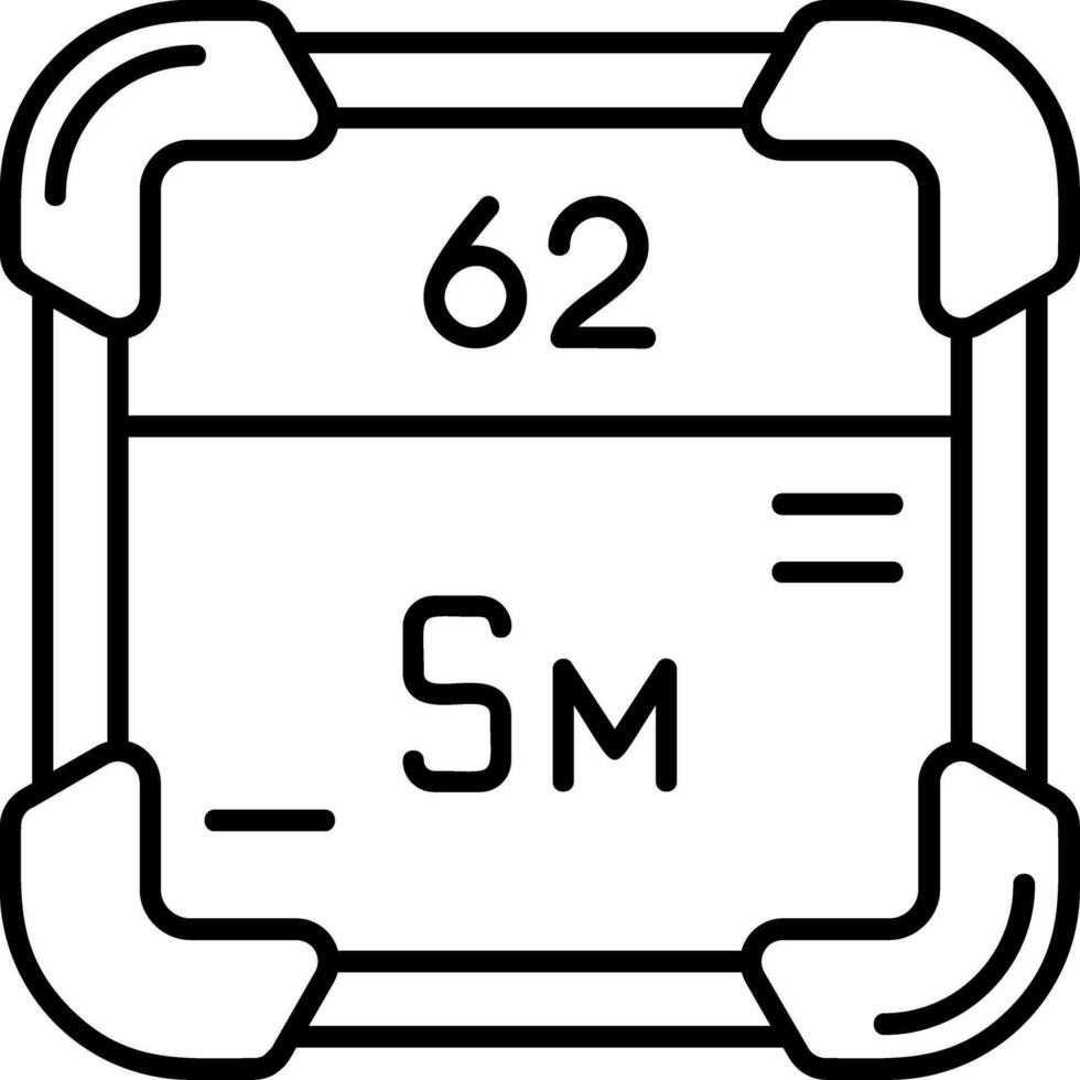 samarium ligne icône vecteur