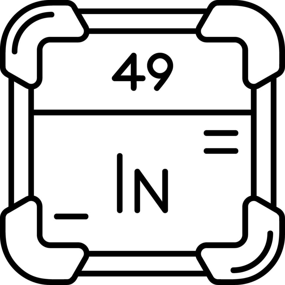 indium ligne icône vecteur