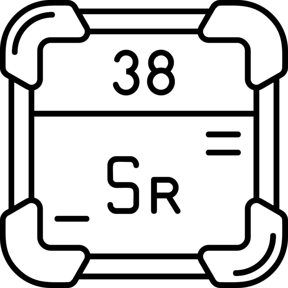 strontium ligne icône vecteur
