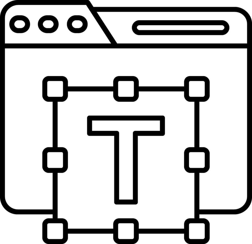 icône de ligne de typographie vecteur