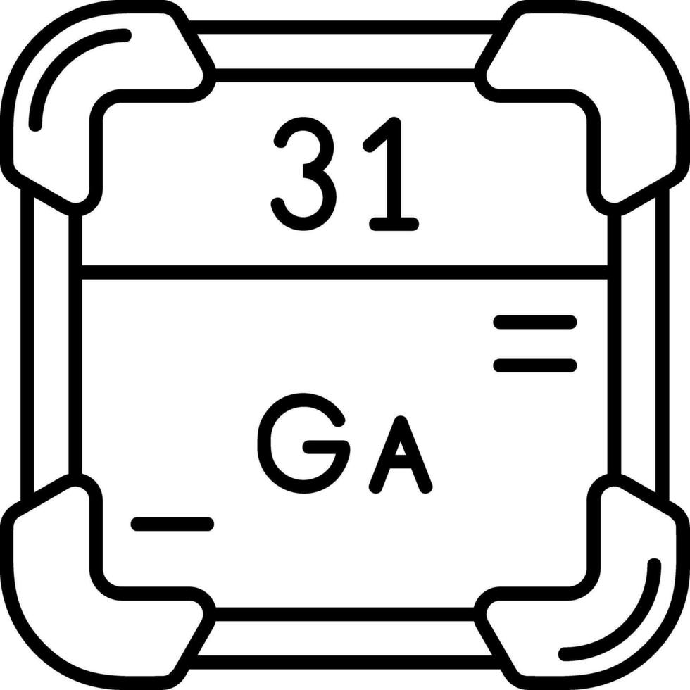 gallium ligne icône vecteur