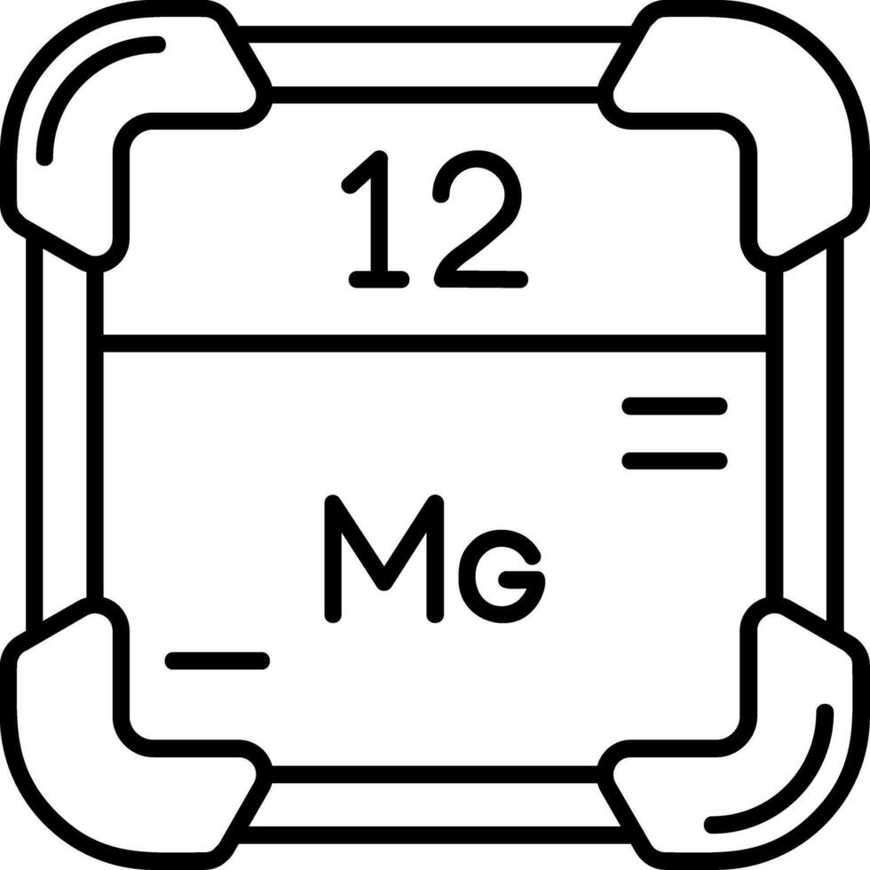 magnésium ligne icône vecteur