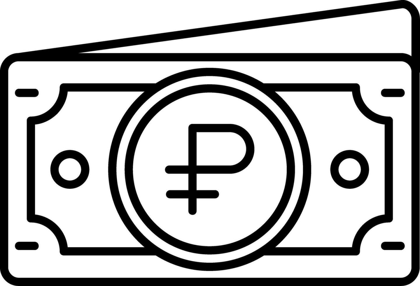 icône de la ligne du rouble vecteur