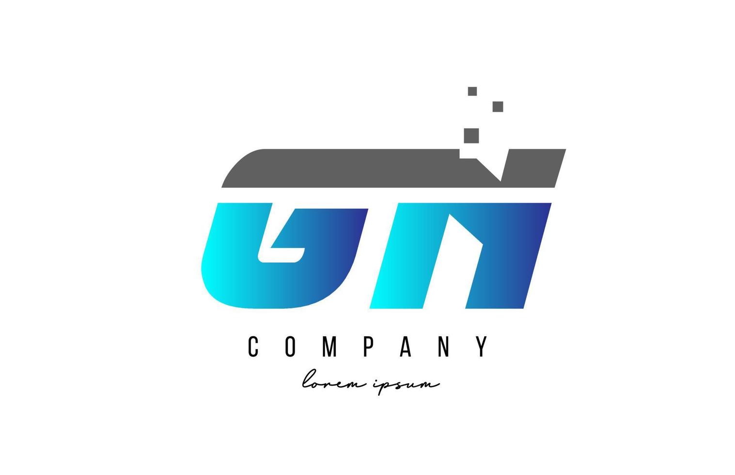 combinaison de logo de lettre de l'alphabet gn gn en bleu et gris. conception d'icônes créatives pour entreprise et entreprise vecteur