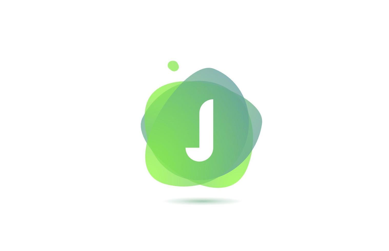 logo de lettre de l'alphabet j pour entreprise et entreprise avec un design dégradé. modèle de couleur pastel pour l'identité d'entreprise en vert et blanc vecteur