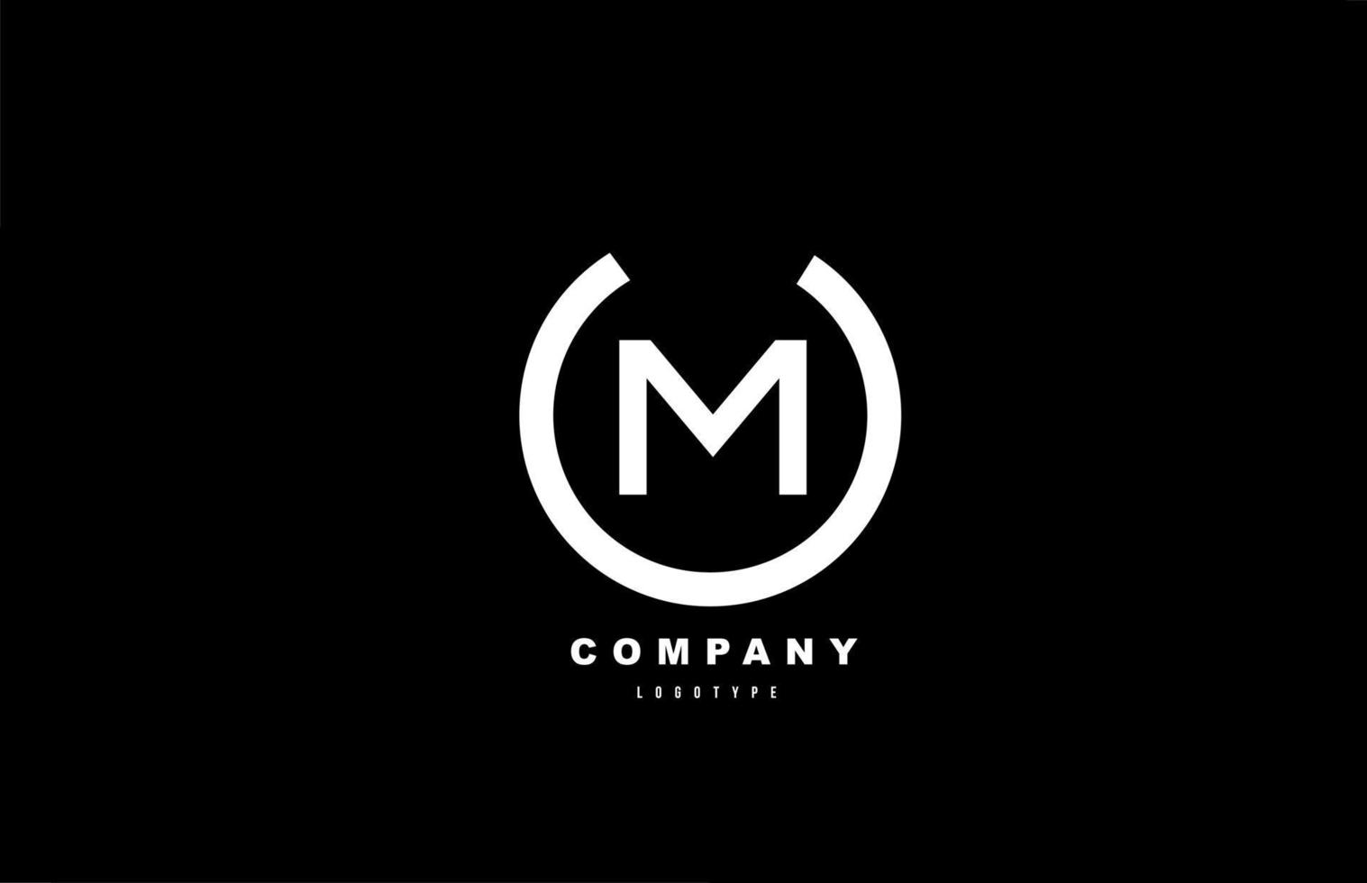 m blanc et noir lettre logo alphabet icône design pour entreprise et entreprise vecteur