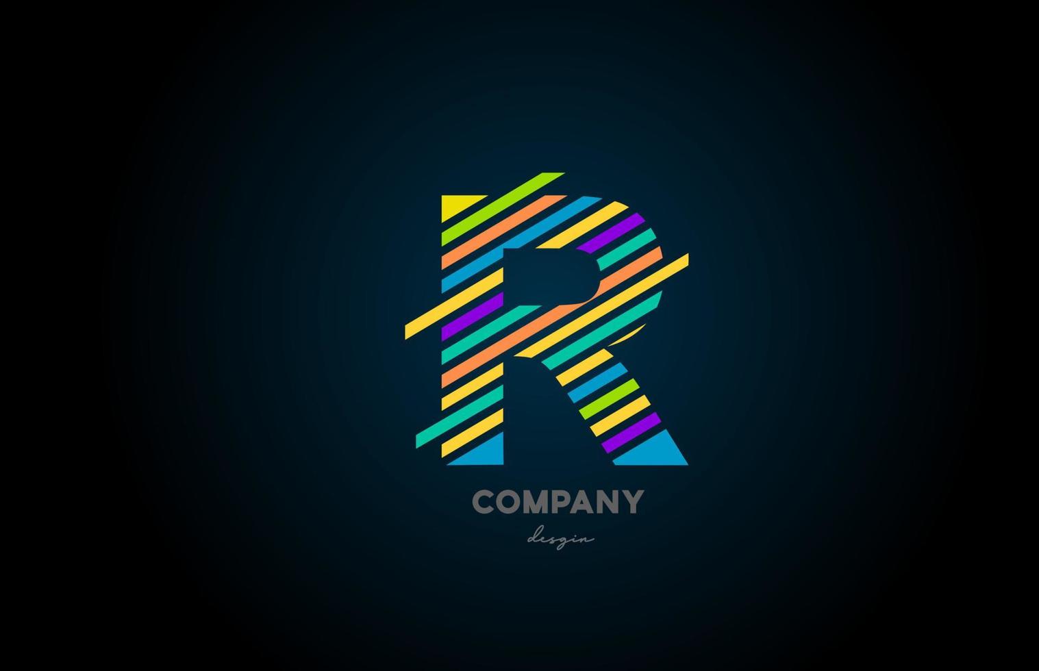 lettre colorée logo r alphabet icône design pour entreprise et société vecteur