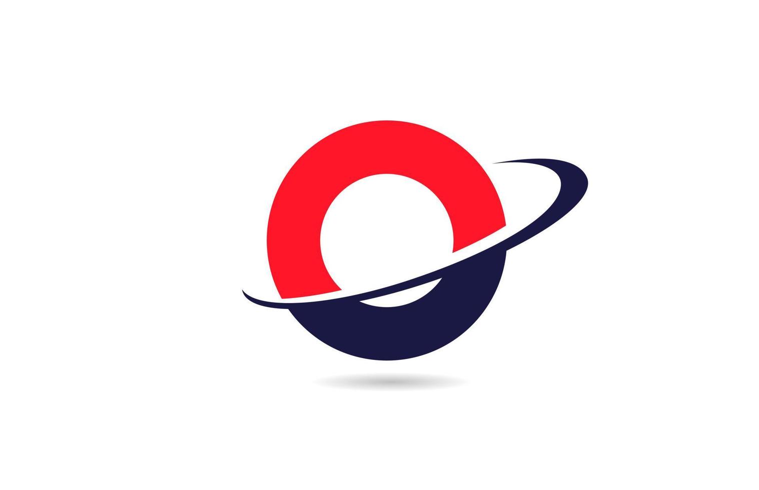 o conception d'icône de logo de lettre de l'alphabet en couleur bleu rouge avec swoosh pour les entreprises et l'entreprise vecteur