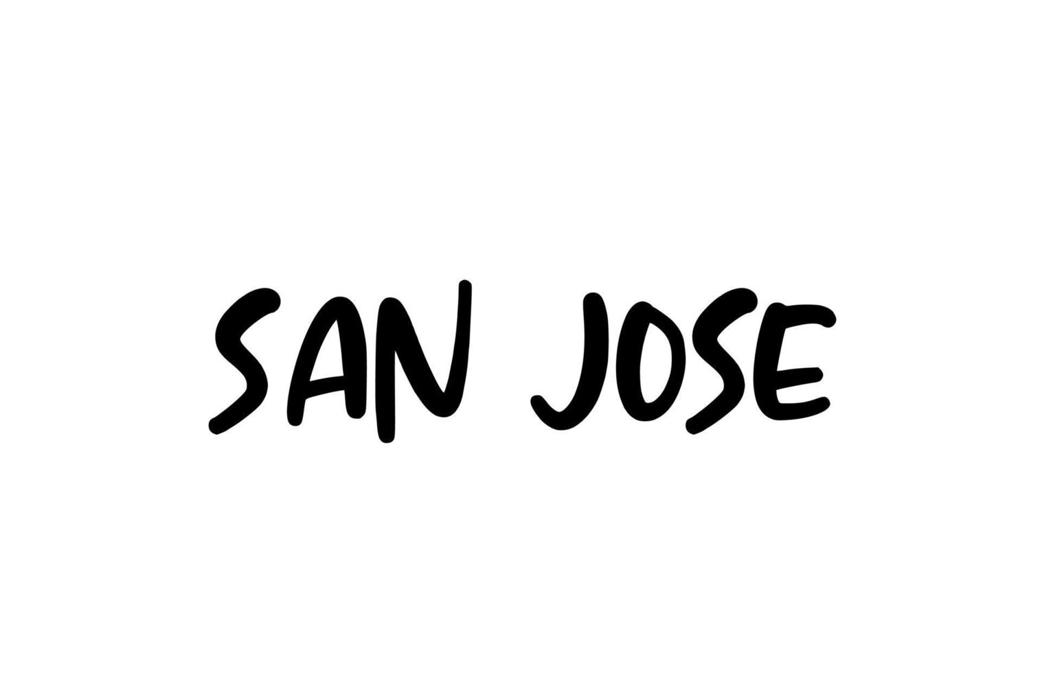 san jose city typographie manuscrite mot texte lettrage à la main. texte de calligraphie moderne. couleur noire vecteur