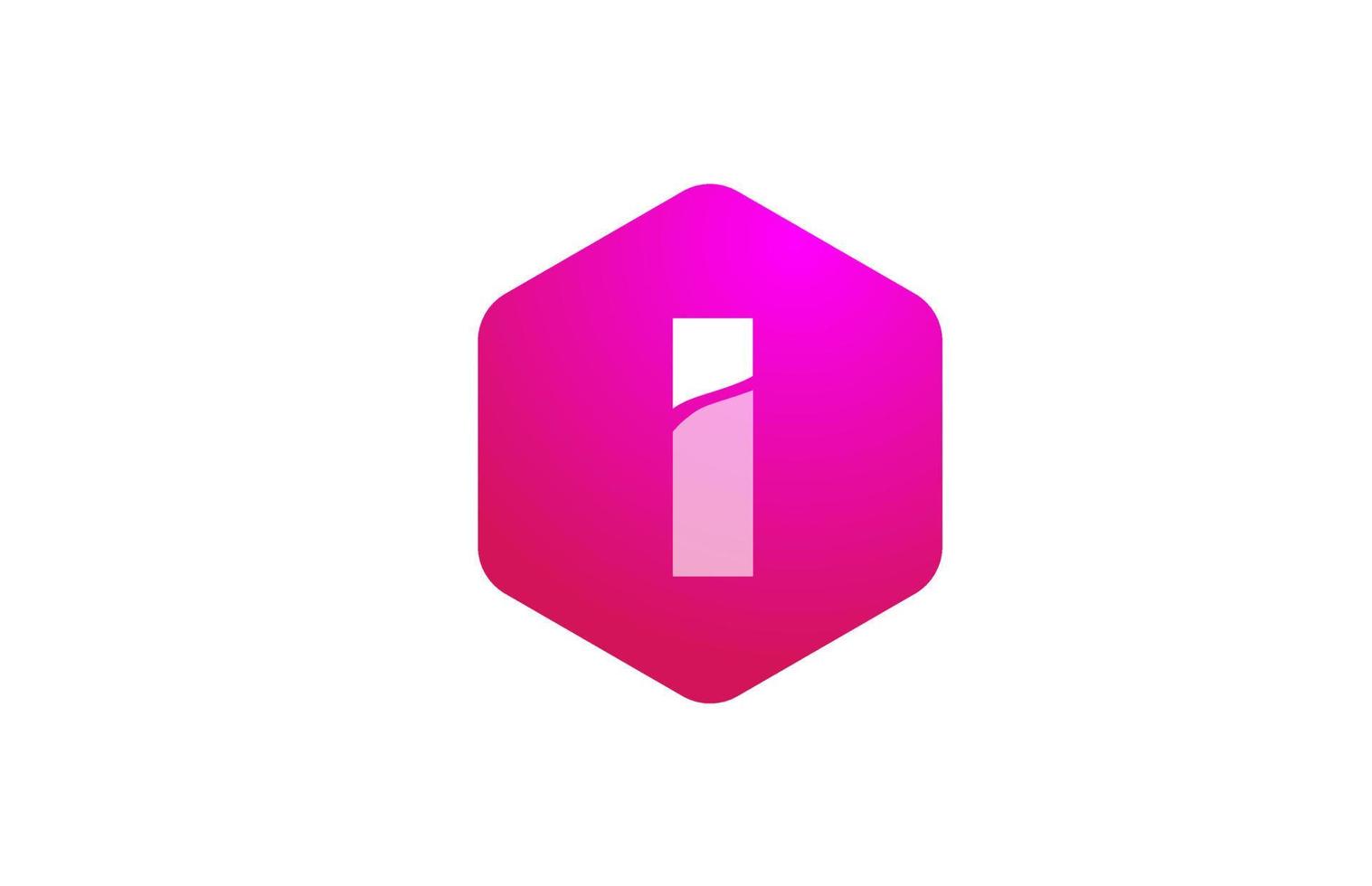 polygone blanc rose je alphabet lettre icône du logo avec un design moderne pour les entreprises et l'entreprise vecteur