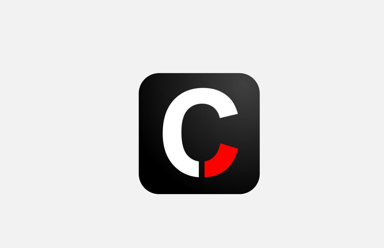 conception simple d'icône de logo de lettre de l'alphabet c blanc rouge pour les entreprises et l'entreprise vecteur