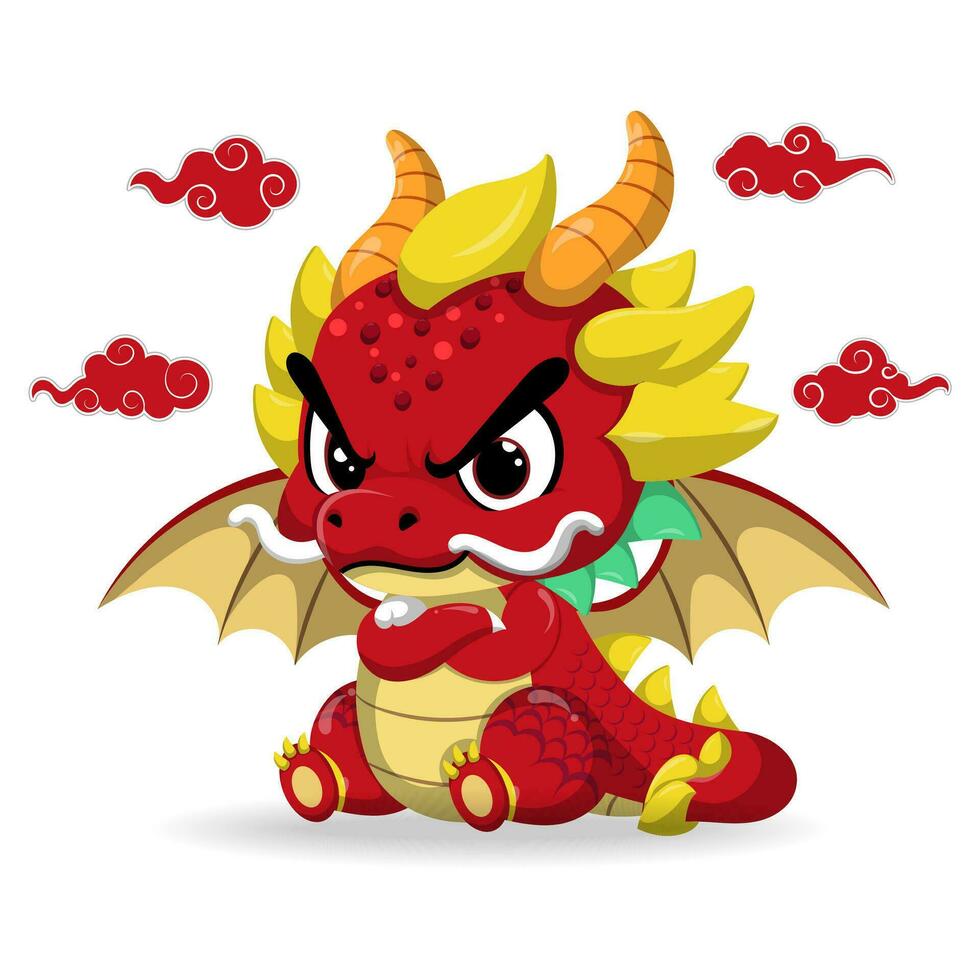 mignonne dragon vecteur illustration spécial chinois Nouveau année