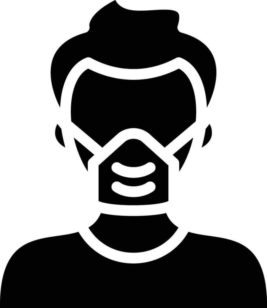 homme portant l'icône de vecteur de masque