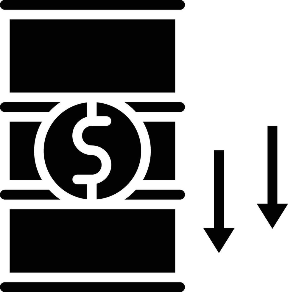 pétrole prix diminution vecteur icône