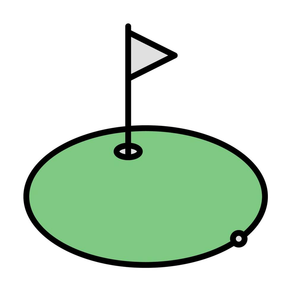 le golf icône vecteur ou logo illustration contour noir Couleur style