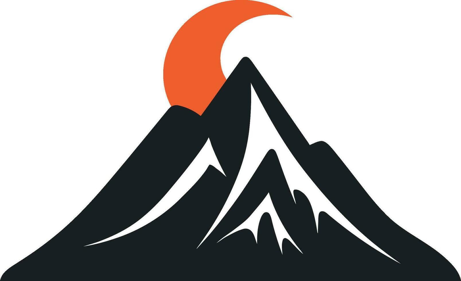 épique bûcher volcan Montagne dans noir vecteur conception fumant silhouette noir icône pour volcanique Puissance