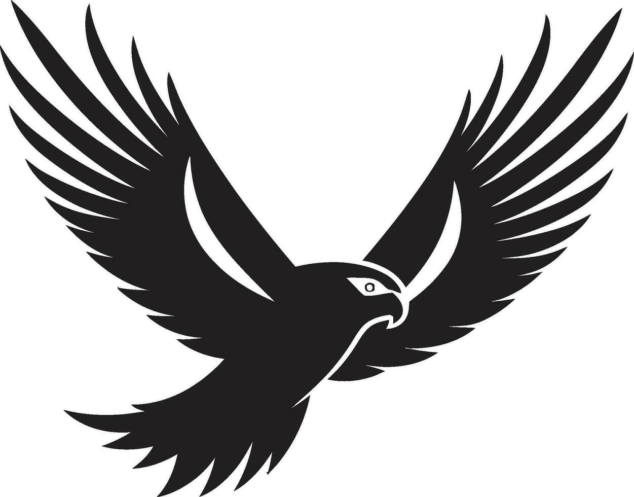 fier chasseur emblème Aigle vecteur aérien la souveraineté noir Aigle conception