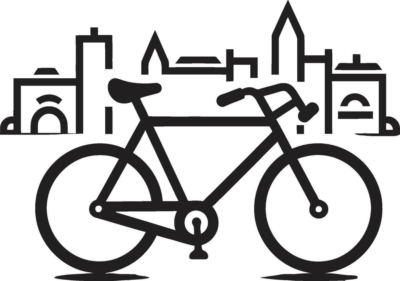 pédale points de vue iconique bicyclette marque paysage urbain tourner vélo vecteur illustration