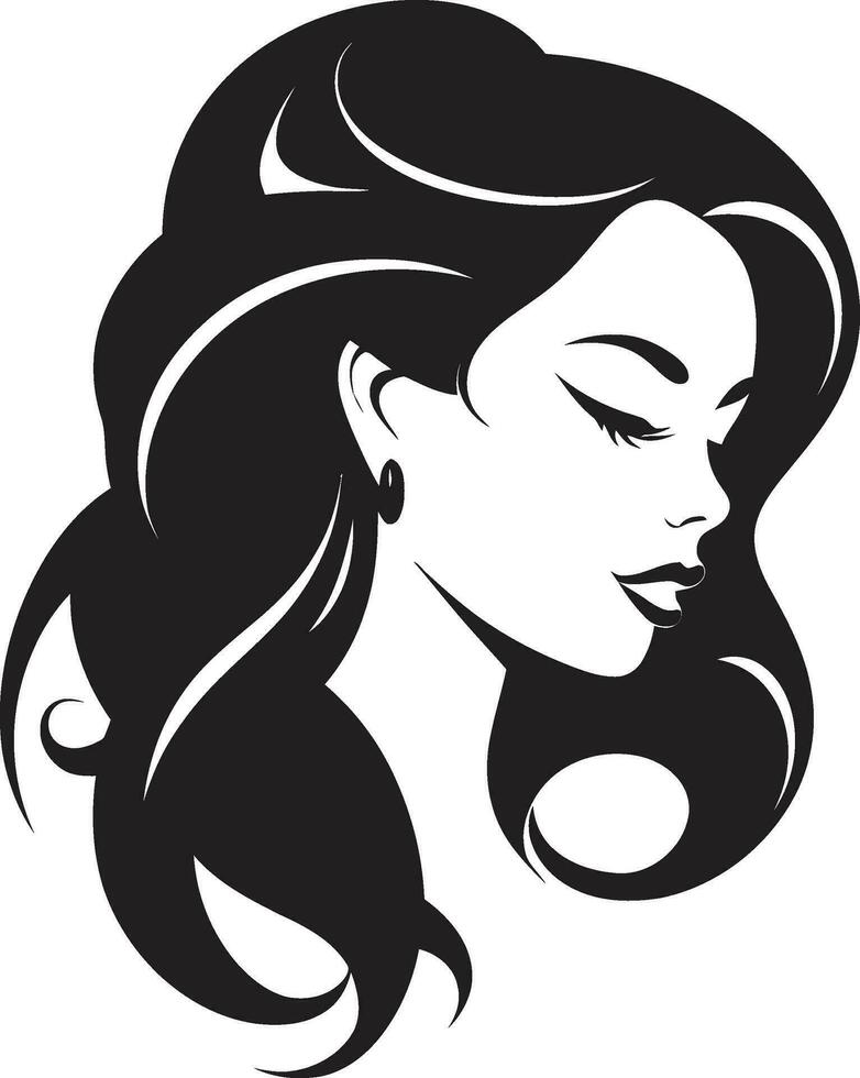 gracieux élégance iconique visage de jeunesse sérénité dans beauté les filles visage logo symbole vecteur